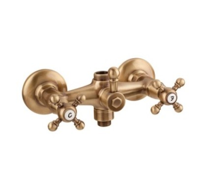 OLD FASHION Gruppo doccia esterno con attacco superiore 3/4" ed inferiore 1/2" finitura dorato