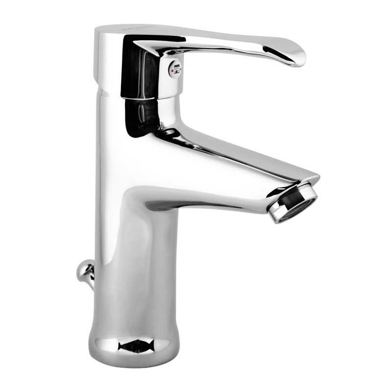MASTER Monocomando lavabo con scarico automatico finitura cromo con cartuccia a risparmio d'acqua