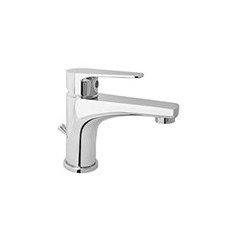 TEMA Monocomando lavabo con scarico automatico finitura cromo con cartuccia a risparmio d'acqua