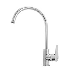 TEMA Monocomando lavello canna alta orientabile finitura cromo con cartuccia a risparmio d'acqua