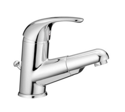 ITALY Monocomando lavabo con doccetta estraibile finitura cromo con cartuccia a risparmio d'acqua