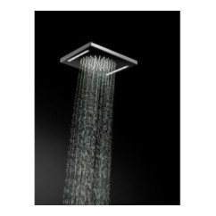 BAGNO ITALIANO IRIS soffione doccia in acciaio inox a led cm. 26x26 con cromoterapia finitura inox lucido