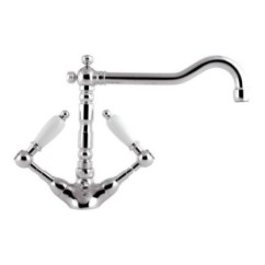 RETRO' Monoforo lavabo con canna antica e scarico finitura cromo