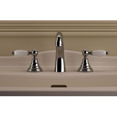 RETRO' Batteria lavabo con bocca alta e scarico finitura cromo