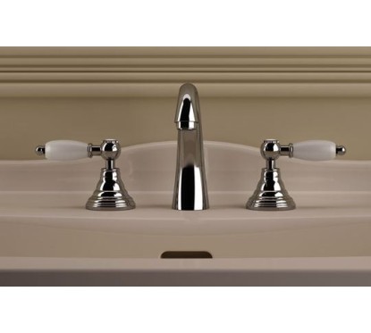 RETRO' Batteria lavabo con bocca alta e scarico finitura cromo