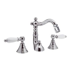 RETRO' Batteria bidet con bocca antica e scarico finitura cromo