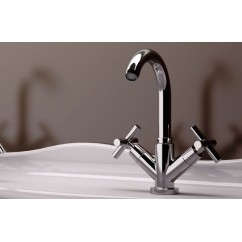 JAX Monoforo lavabo con scarico finitura cromo