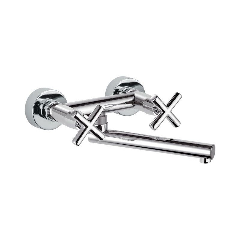 JAX Gruppo lavello a muro con bocca girevole finitura cromo