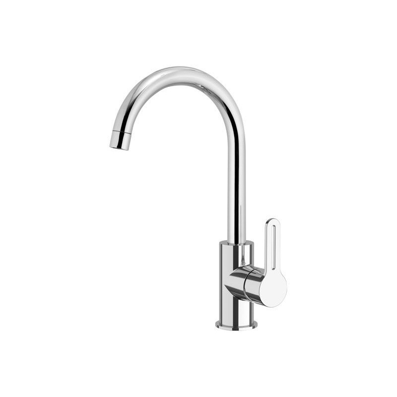 SMART Miscelatore lavello monoforo 90° con canna alta girevole finitura cromo