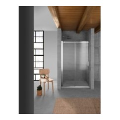 QUBO Porta doccia 159 cm finitura acciaio inox (misura 157/159 h.195)