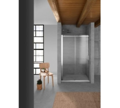 QUBO Porta doccia 159 cm finitura acciaio inox (misura 157/159 h.195)