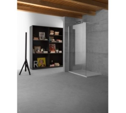 PANORAMA Parete doccia fissa per Box Doccia cm 80 finitura acciaio inox (misura 78/80 h.200)