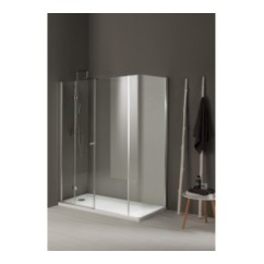 MOD2 Box doccia laterale fisso e porta soffietto cm 90x170 cristallo 6mm traparente cromo (88/90-168/170 h.200)