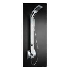 IDEA INOX pannello doccia in acciaio inox e abs con miscelatore termostatico finitura cromo