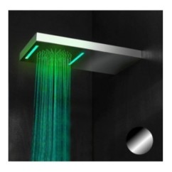 BAGNO ITALIANO IRIS WALL soffione doccia rettangolare cm. 26x52 in acciaio inox con cromoterapia finitura cromo