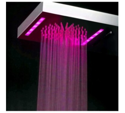 BAGNO ITALIANO IRIS WATER FALL soffione doccia rettangolare  - pioggia - cascata -cromoterapia - finitura cromo
