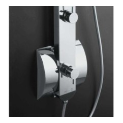 IDEA INOX pannello doccia in acciaio inox e abs con miscelatore monocomando finitura satinato