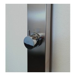 IDEA INOX pannello doccia in acciaio inox e abs con miscelatore monocomando finitura satinato