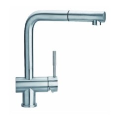 INOXA41S miscelatore monocomando in acciaio inox con canna a 90° e bocca estraibile