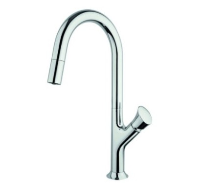 PARMIXEXT miscelatore monocomando con bocchetta estraibile finitura microultragranit bianco latte