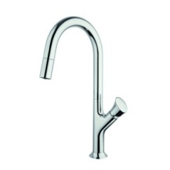 PARMIXEXT miscelatore monocomando con bocchetta estraibile finitura ultrametal alluminio