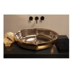 OYSTER lavabo d'appoggio finitura extraluxury platinum&gold