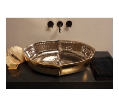 OYSTER lavabo d'appoggio finitura extraluxury platinum&gold