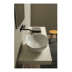 STONE lavabo d'appoggio finitura bianco lucido