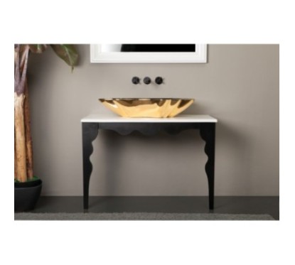 SHELL lavabo d'appoggio finitura black&gold
