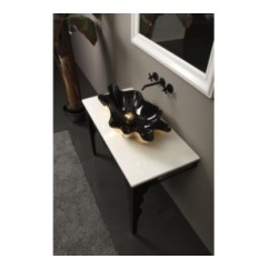SHELL lavabo d'appoggio finitura black&gold