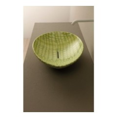 AFYA lavabo d'appoggio finitura pelle verde affondante