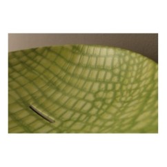 AFYA lavabo d'appoggio finitura pelle verde affondante