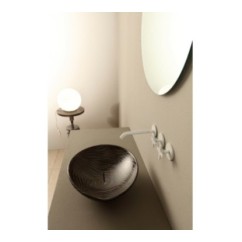 AFYA lavabo d'appoggio finitura pitone zebra argento
