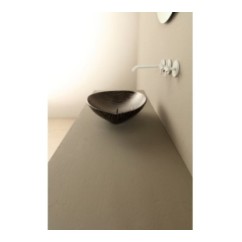 AFYA lavabo d'appoggio finitura pitone zebra argento
