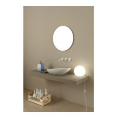 BIKO lavabo d'appoggio finitura pitone bianco