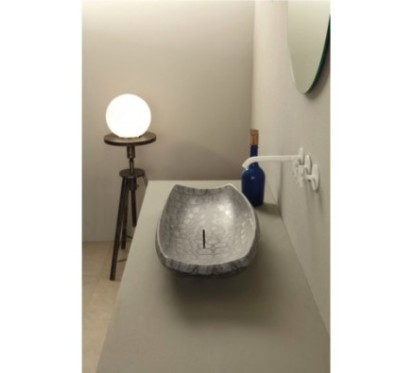 SHAKIA lavabo d'appoggio finitura caimano dark