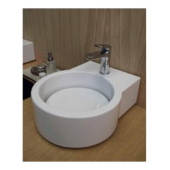TURN lavabo d'appoggio finitura bianco lucido