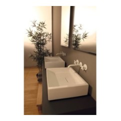 DIAGONAL lavabo d'appoggio finitura bianco lucido