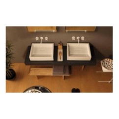 DIAGONAL lavabo d'appoggio finitura bianco lucido