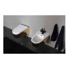 SHAPE vaso + bidet sospesi finitura luxury gold