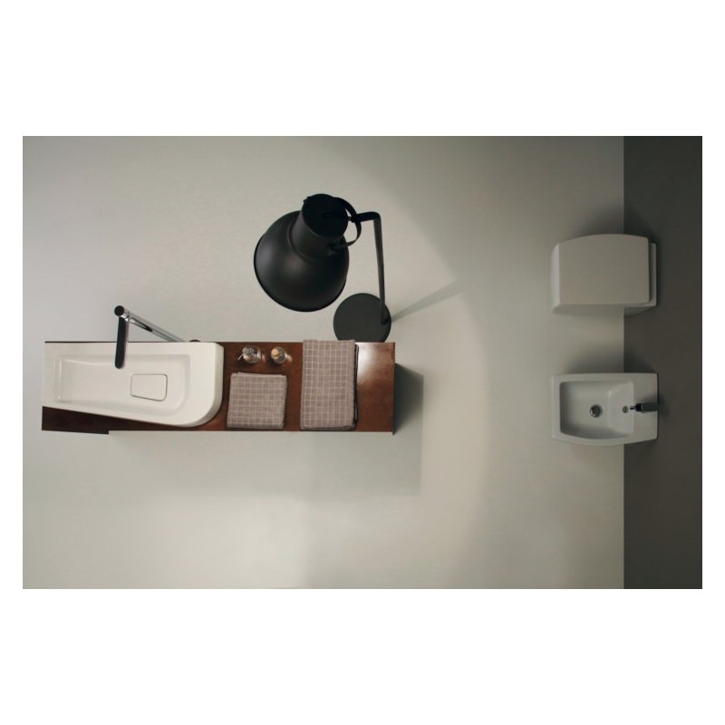 SWEET lavabo d'appoggio sx finitura bianco lucido