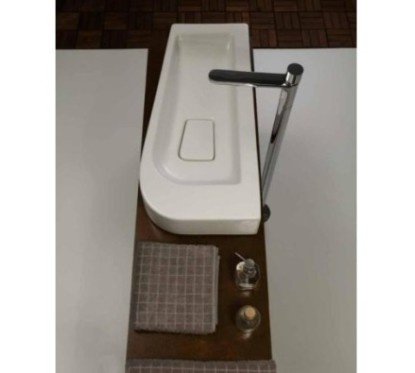 SWEET lavabo d'appoggio dx finitura bianco lucido