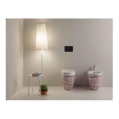 YOUNG vaso + bidet a terra finitura nest rosso