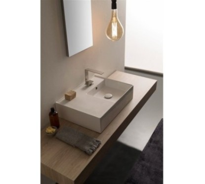 TEOREMA 2.0 60 SHELF SX lavabo da appoggio o sospeso