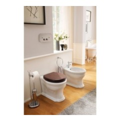 CASTELLANA vaso + bidet a terra con coprivaso in poliestere bianco