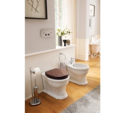 CASTELLANA vaso + bidet a terra con coprivaso in poliestere bianco