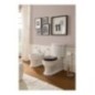CASTELLANA vaso monoblocco + cassetta + bidet a terra con coprivaso in poliestere bianco
