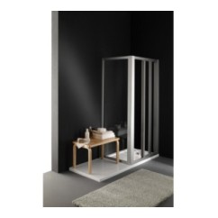 LAUNDRY Piatto doccia acrilico con piano lavanderia 170x70 con piletta finitura bianco altezza 4,5cm