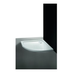 LOW piatto doccia acrilico angolare semicircolare 80x80 con piletta finitura bianco altezza 4cm