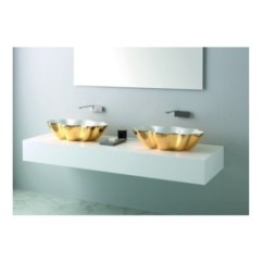 SEASTAR lavabo d'appoggio finitura extraluxury white&gold